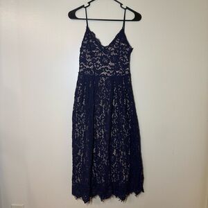 H&M Navy Lace Midi Dress